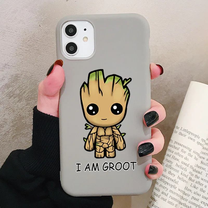 Чехол для телефона с героями мультфильмов I Am Groot Marvel для XiaoMi RedMi Note 8 7 6 5 K20 Pro матовый Силиконовый чехол s мягкая задняя крышка - Цвет: P1Gray