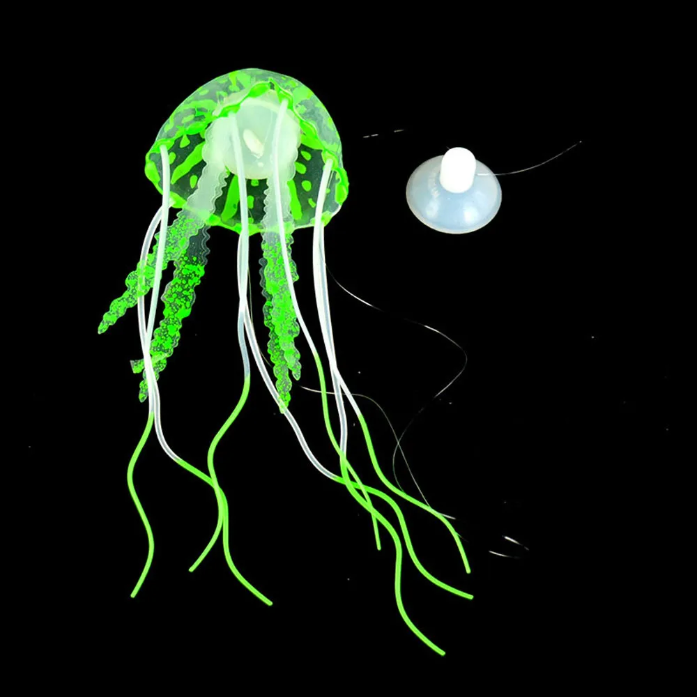 Световой эффект искусственного кремния яркие Медузы аквариум украшения мини подводная лодка Подводное украшение