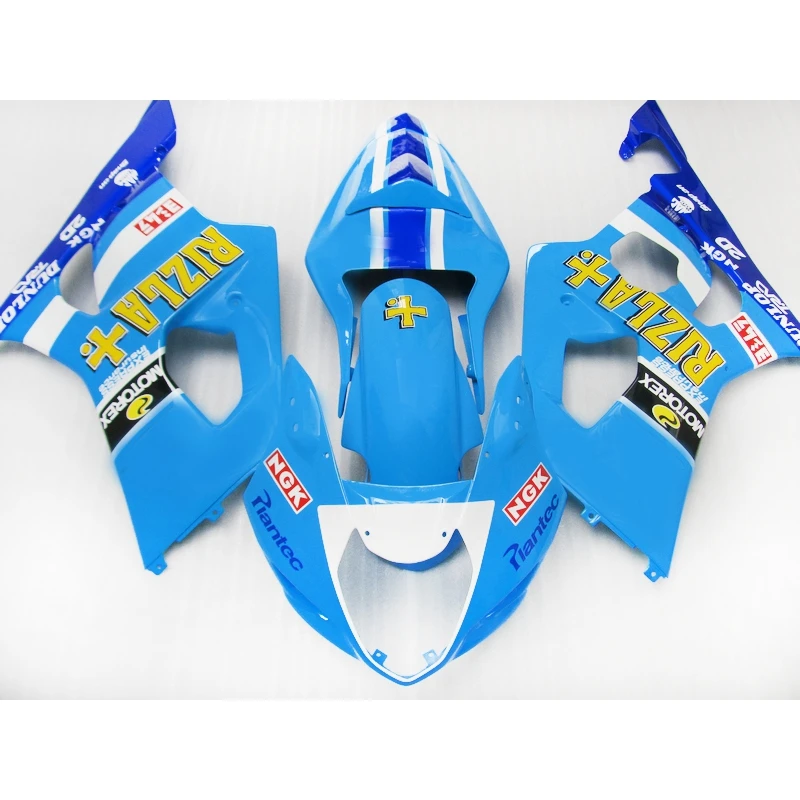 Низкая цена детали 2003 2004 комплект обтекателей для SUZUKI GSXR 1000 синий желтый gsxr1000 K3 k4