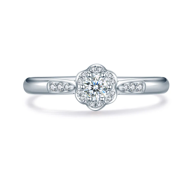 ZOCAI бриллиантовое кольцо новое поступление настоящий Сертифицированный основной камень 0.10CT H/VS алмаз с 0.06ct боковым бриллиантом 18K золото помолвка
