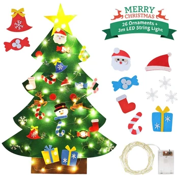 

DIY Felt Christmas Tree Decorative Santa Claus Snowman Socks DIY Christmas Tree Ornaments New Year Gift For Children Kids