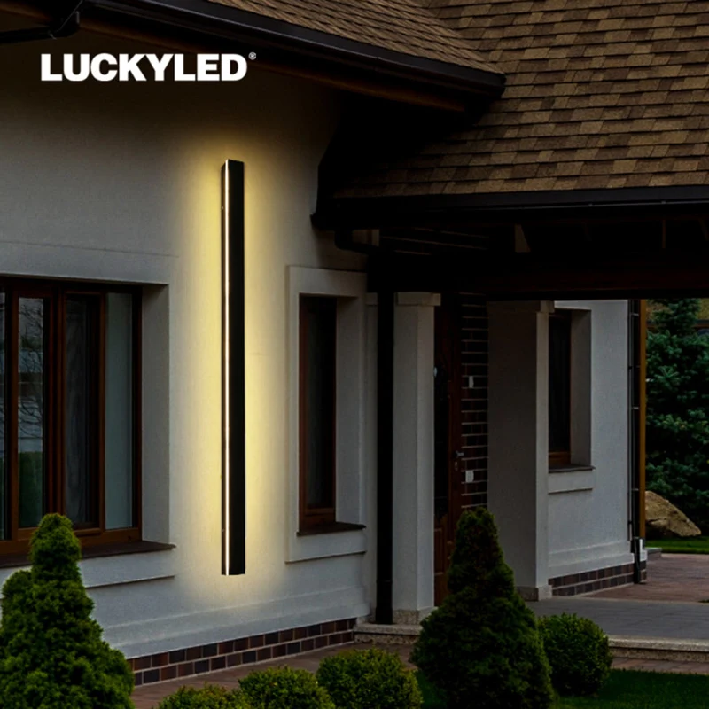Modern Led Wall Light AC85-265V Waterproof IP65 Outdoor Lighting Garden Porch Long Wall Lamp Indoor Decoration Sconce