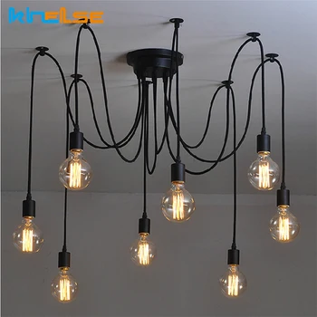 

Nordic vintage Industrial Pendant Lamp E27 Loft Edison Industrial Hanging lamps bedroom house DIY Art Spider retro Pendant Light