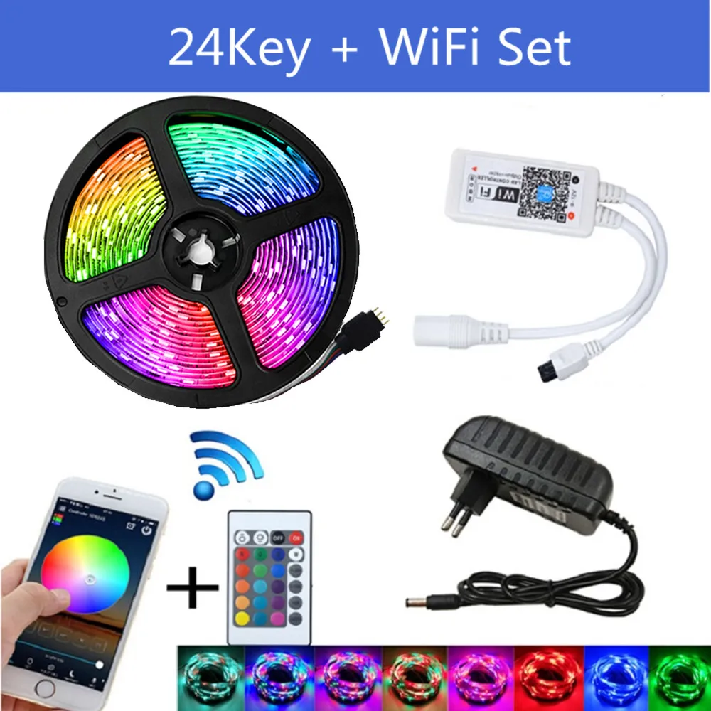 Светодиодная полоса 12 Вт водостойкый led smd 2835 RGB ленты ИК WI-FI ленты неоновый вечерние украшения полоски светильник для гостиной бар светильник s - Emitting Color: RGB-WIFI-APP