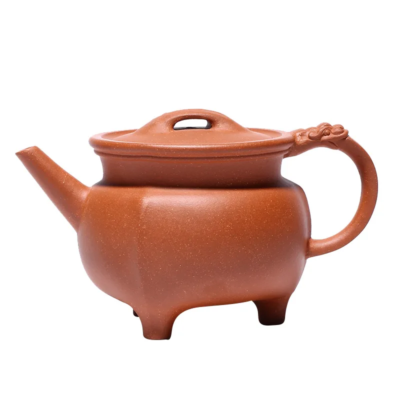 

Handmade Kung-Fu Teaware, Three-Legged Dragon Shadow Teapot, Zisha Teapot, Purple Clay Drinkware for Puer Green and Black