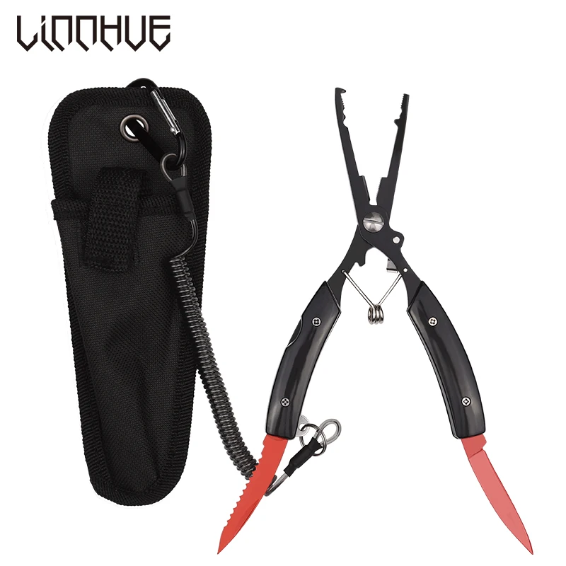 

LINNHUE Portable Folding Multifunctional Fishing Pliers Stainless Steel Scissors Line Cutter Remove Hook Fishing Tools Pliers