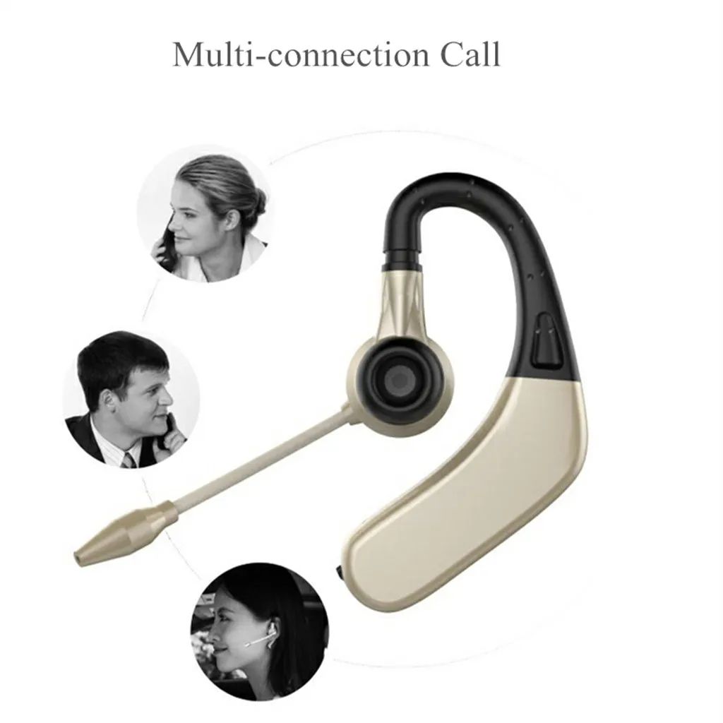 Wireless Ear Headset 4 1 Portable Sports Ear Hook Business Headset Long Standby Stereo Sound Fashion Sports Big Battery HIFI