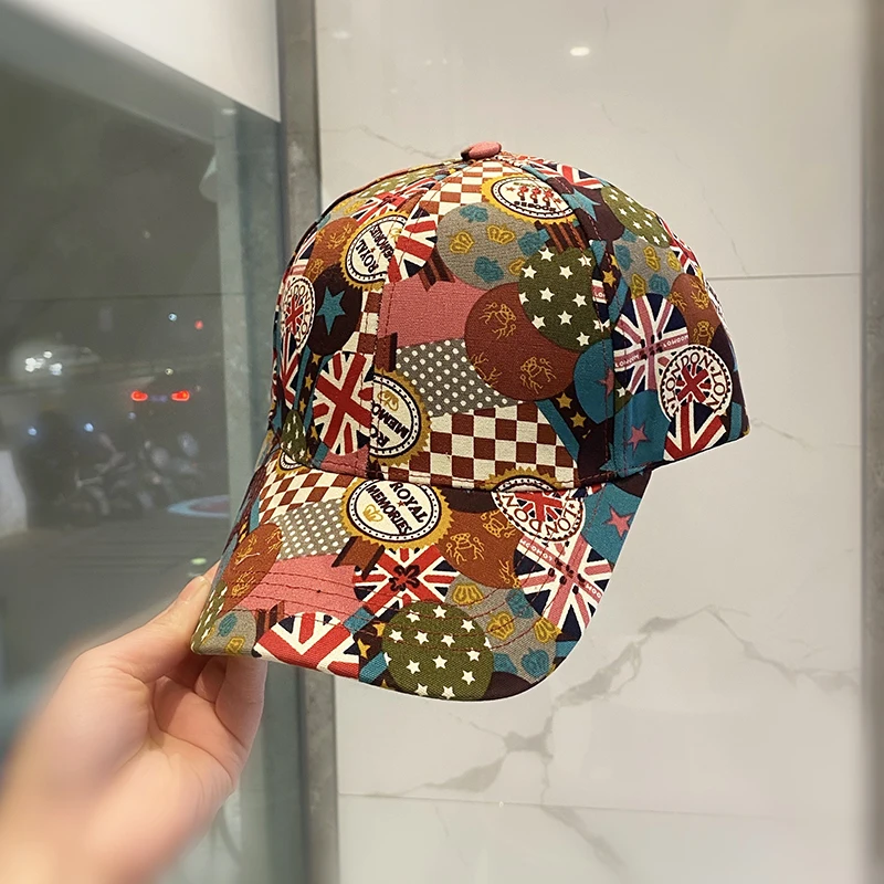 

Women's Baseball Sun Hat Korean Casual Wild Graffiti Letter Cap Youth Color Pattern Outdoor Street Men's Hip-hop Hats