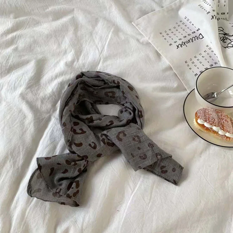 gray Мягкий детский шарф, зимний шарф с леопардовым принтом для маленьких нагрудников, детские вещи для девочек, теплый осенний шарф для малышей - Цвет: gray