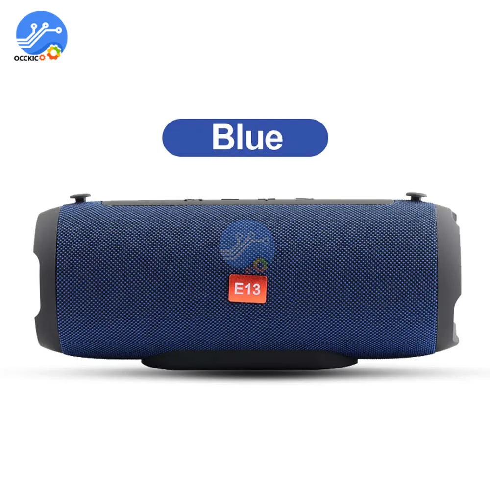 E13 Портативный беспроводной Bluetooth динамик стерео радио музыка сабвуфер бас выскакивание колонки с TF FM для наружного - Цвет: Синий
