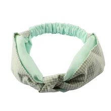 Стиль, корейский стиль, хипстерская ткань, Клетчатый Узел, повязка для волос, Женская повязка для мытья лица, повязка на голову, головной убор