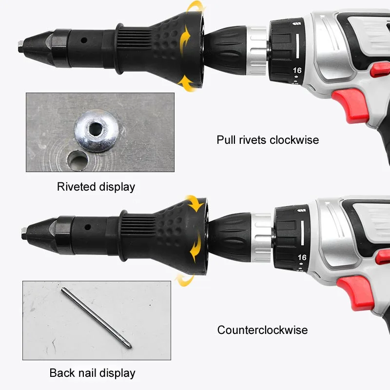 Съемный заклепки гайка Дрель адаптер Комплект Портативный прочный клепки инструмент конвертер ALI88