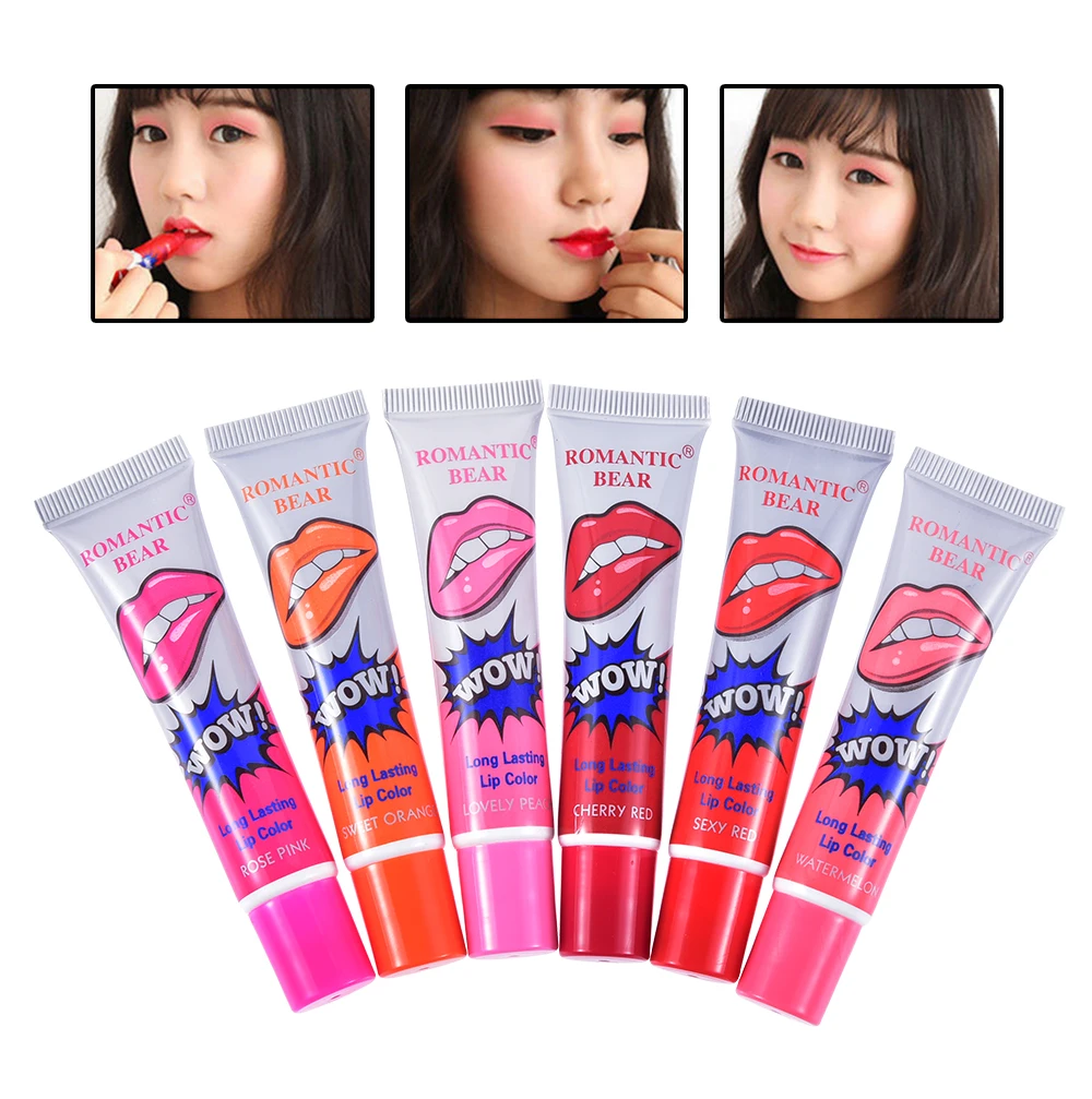 Amazing 6 Colors Peel Off Liquid Lipstick Waterproof Long Lasting Lip Gloss Mask Moisturizer Makeup Tear 5