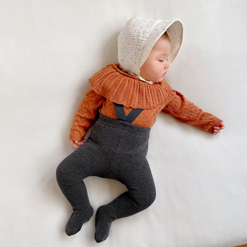 Baby Sweater Knit Legging Pants 100% Organic Cotton, Pocket, Soft