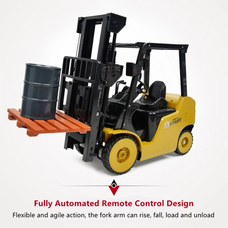 High Simulation Forklift Truck 2.4G RC Forklift Truck Loader Truck Auto Demo Lifting Music Light Car Engineering vehicle Boy Toy 2