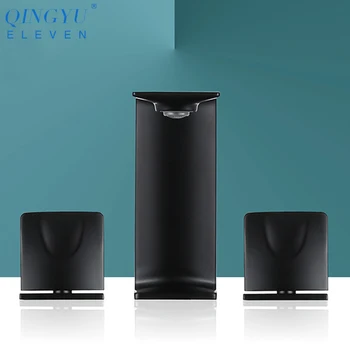 

QINGYU ELEVEN New Dual Holder Three-hole Basin faucet black solid brass Hot and cold water Nordic bathroom Basin Faucet