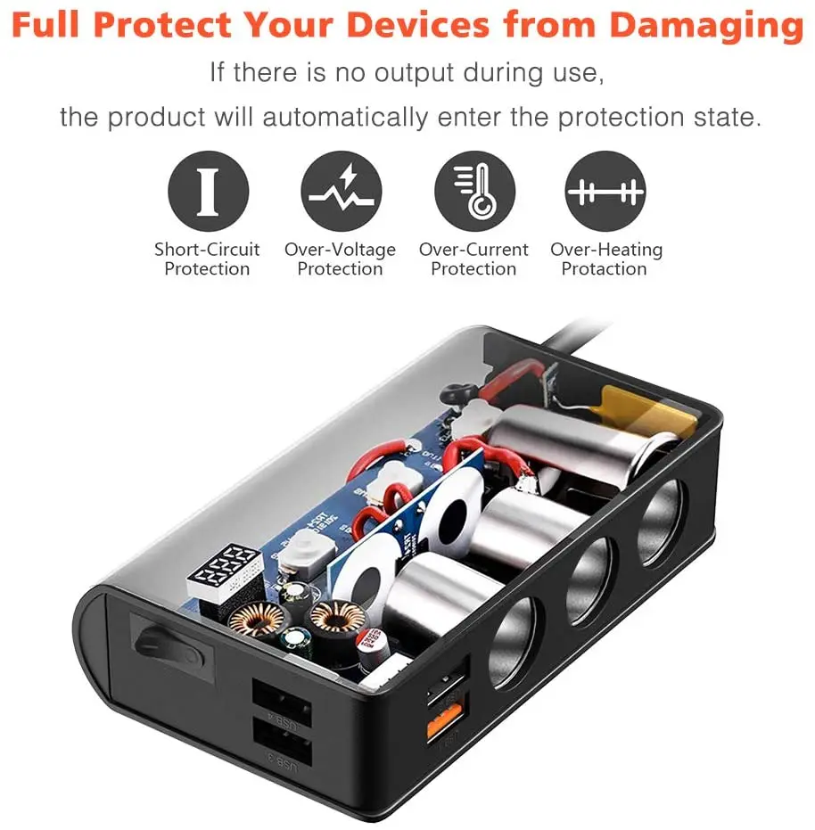   3.0   й 12V/24V 3  180W ON-OFF DC  ڵ й 4 Ʈ USB ڵ 