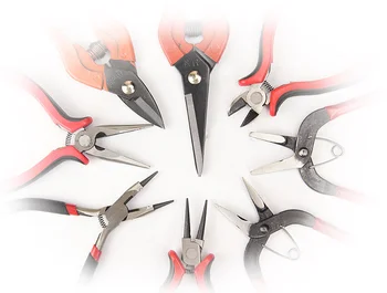 

Multifunctional practical hand ornament pliers diy tools bevel mouth nose cutting pliers nine word pliers hole drilling pliers