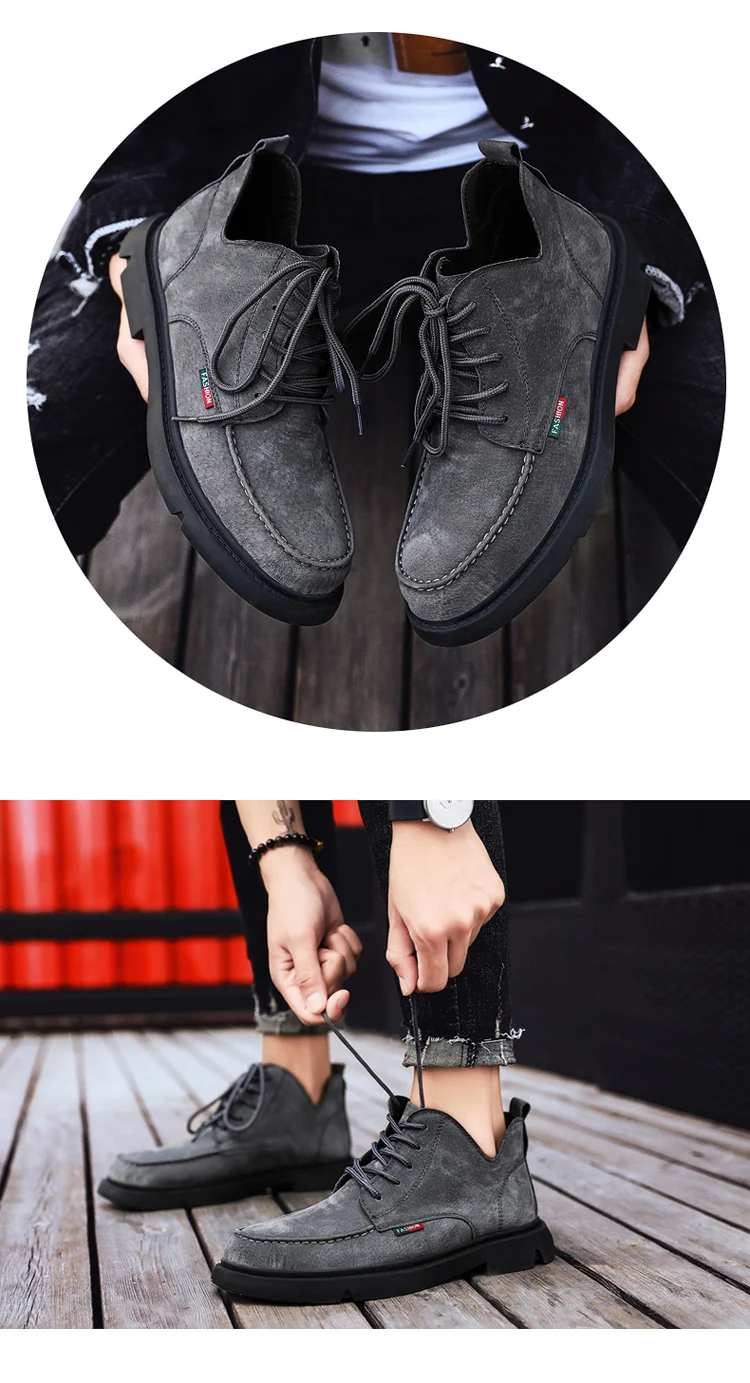 Мужские кожаные ботинки; коллекция года; зимние мужские повседневные ботильоны; Модные Качественные ботильоны; Мужская обувь; большие размеры 39-48