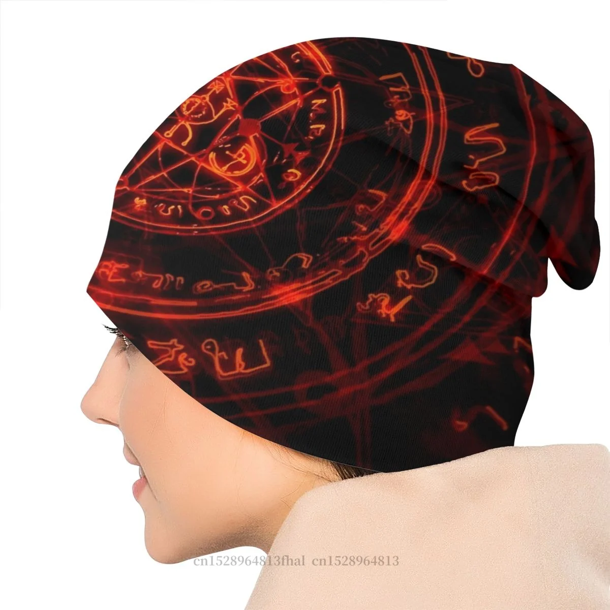 Goth Gothic Devil Skullies Beanies Caps Baphomet Knitted Hat Winter Warm Bonnet Hats Men Women\'s Hip Hop Ski Cap