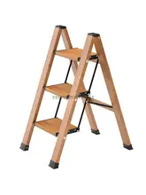 Escalera plegable multifuncional para el hogar, accesorio de aleación de aluminio grueso, escalera de tres escalones, banco pequeño portátil Kitc