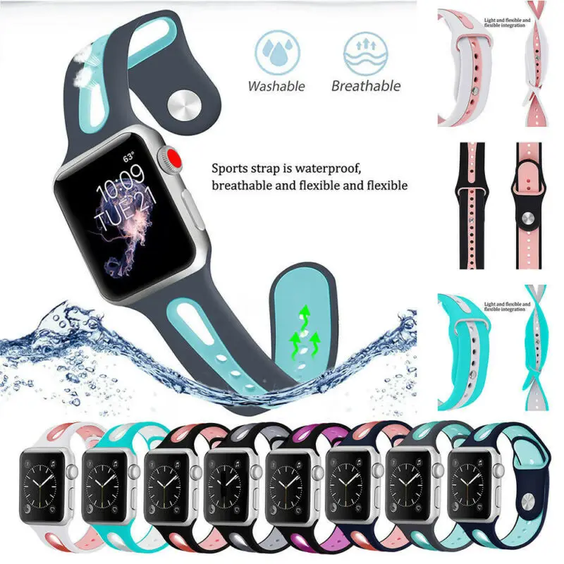 

iWatch Strap Silicone Sport Band 38/42mm 40/44mm For Apple Watch Series 4 3 2 1