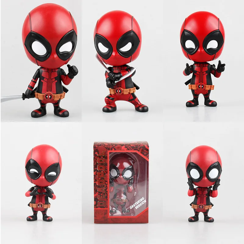 

Deadpool Cute Rotating Single-Pole-Finger Heart Car Mounted Figurine Decoration Marvel Heroes Garage Kit
