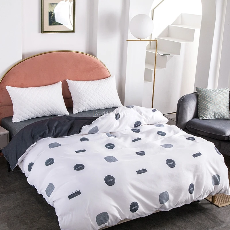 Simple Fashion White Duvet Cover Geometric Pattern Quilt Simple Fashion White Duvet Cover