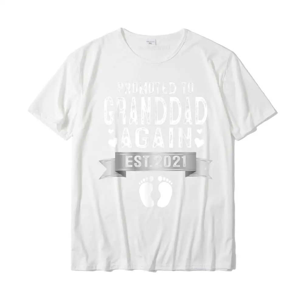 Printed Casual Summer/Fall 100% Cotton O-Neck Man T Shirt Normal Tops & Tees Wholesale Short Sleeve Top T-shirts Promoted To Granddad Again Est 2021 Gift T-Shirt__MZ23569 white