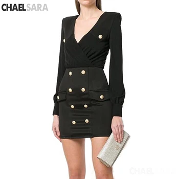 

Elegant Dresses Women Dress Office Casual Blazer Black Dress 2019 New Autumn Bodycon Suit Ladies Dresses