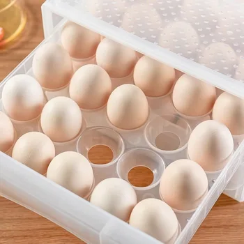 

Kitchen Egg Storage Box Plastic Egg Carton 20-grid Egg Holder Egg Storage Organizer Egg Storage