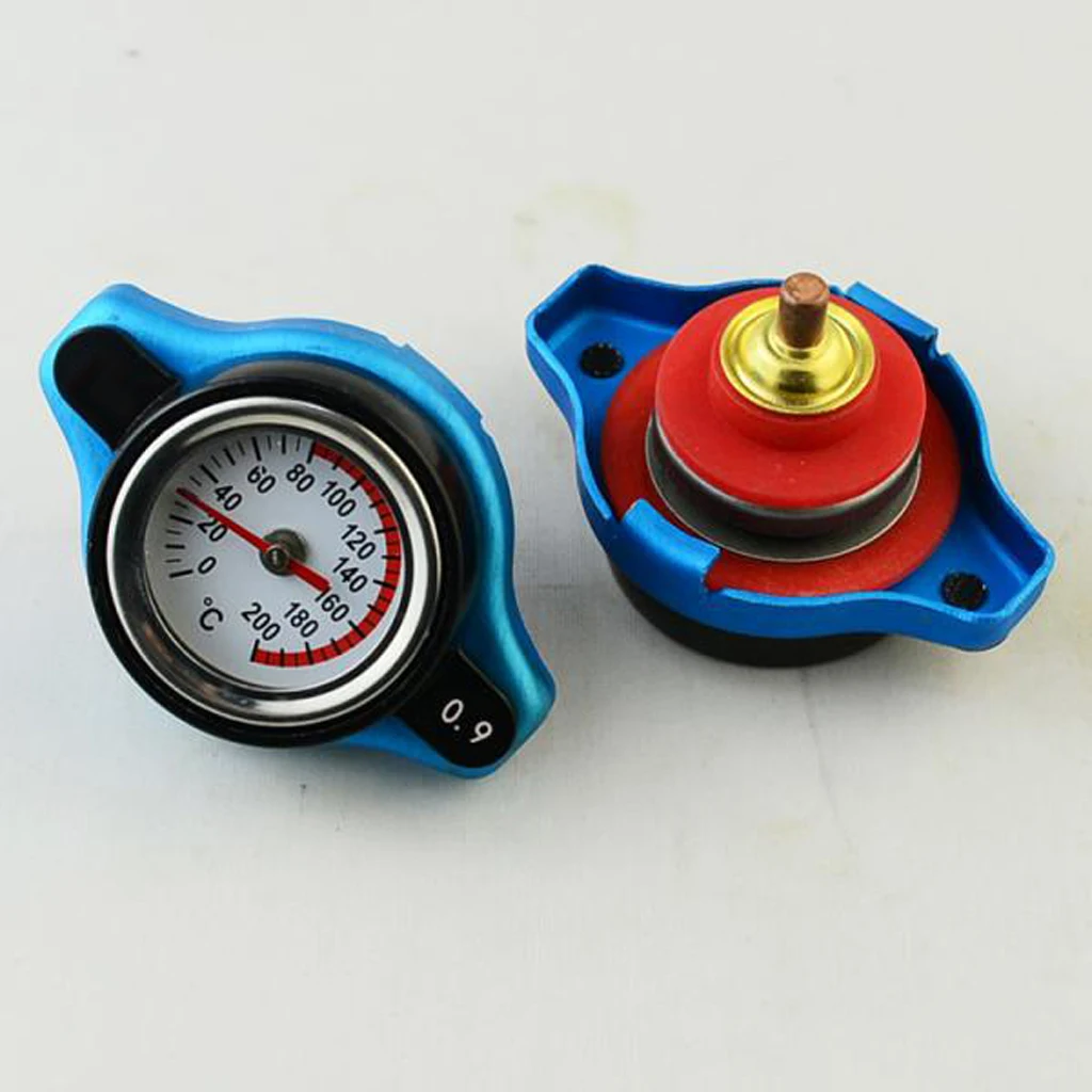 Car Blue Thermostatic Radiator Rad Cap Temperature Indicator 0.9 BAR