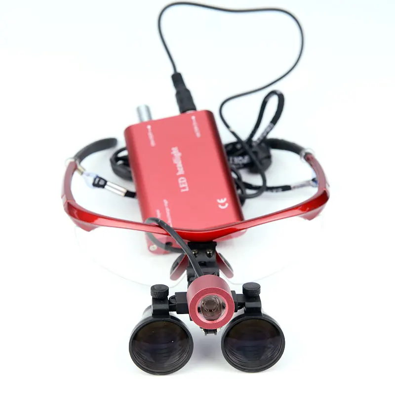 

2.5/3.5X Magnifying Glasses Binocular Medical Magnifier Surgical Dental Loupes+3W Headlight Headlamp Plastic Surgery Pet Clinic