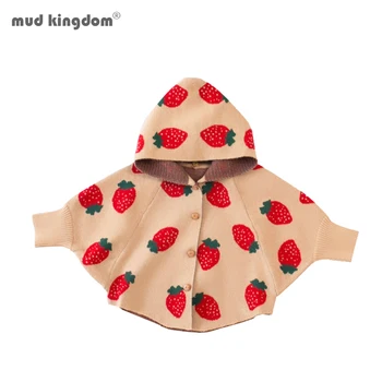 

Mudkingdom Girls Cloak Cardigans 2020 New Fashion Long Sleeve Hooded Outerwear Autumn Cute Strawberry Girls Sweaters