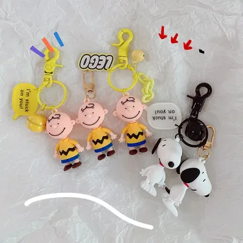 

Japan Style Cartoon Lovely Bell Key Chain Car Men Women Cute Keychain Couple Dog Keychain Women Key Chain Ring Lovers Fashion