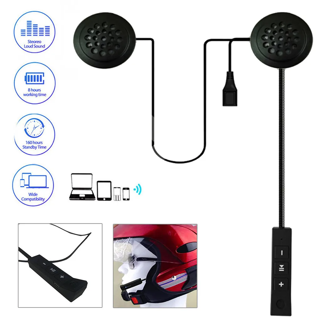 Мотоциклетный шлем Беспроводной гарнитура Bluetooth 4 0 домофон наушники стерео