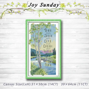 

Philosophical tree river scener painting 14CT 11CT counted cross stitch kits embroidery set Needlework Set chinese cross stitch