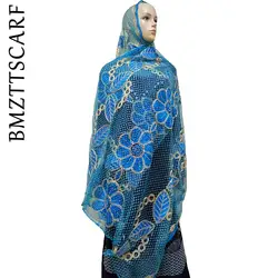 Лидер продаж африканские женские шарфы большой цветочный дизайн шарф с вышивкой с камнями летний молитвенный платок шали заводская цена
