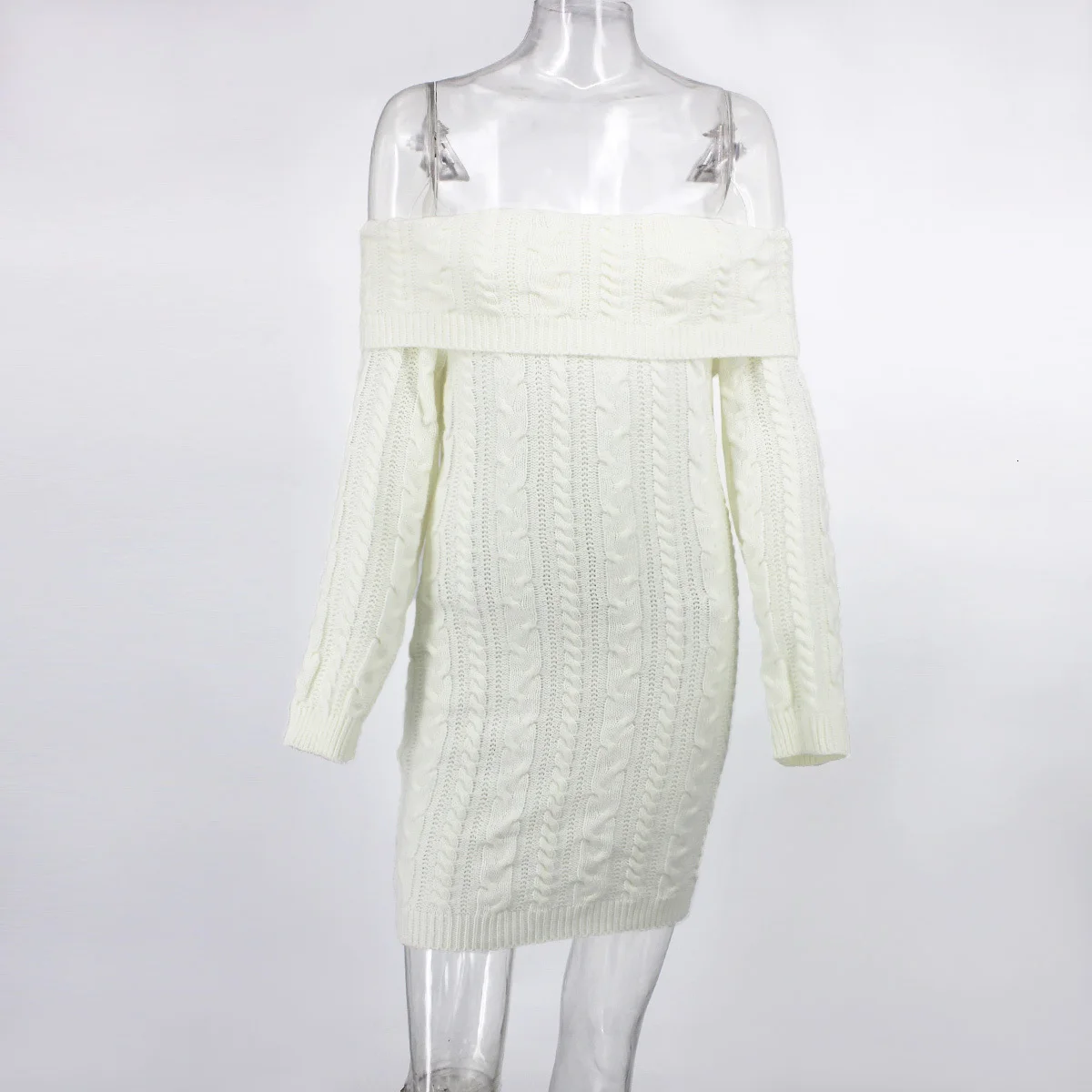 COSYGAL, осенне-зимние платья для женщин, вечерние, Клубные, сексуальные платья-свитеры с открытыми плечами, с длинным рукавом, белое, облегающее, короткое платье