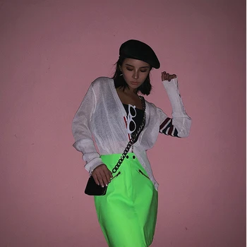 

2019 new fashion casual women's clothing Autumn V-neck short section Knit Cardigan Women's Sunscreen Loose