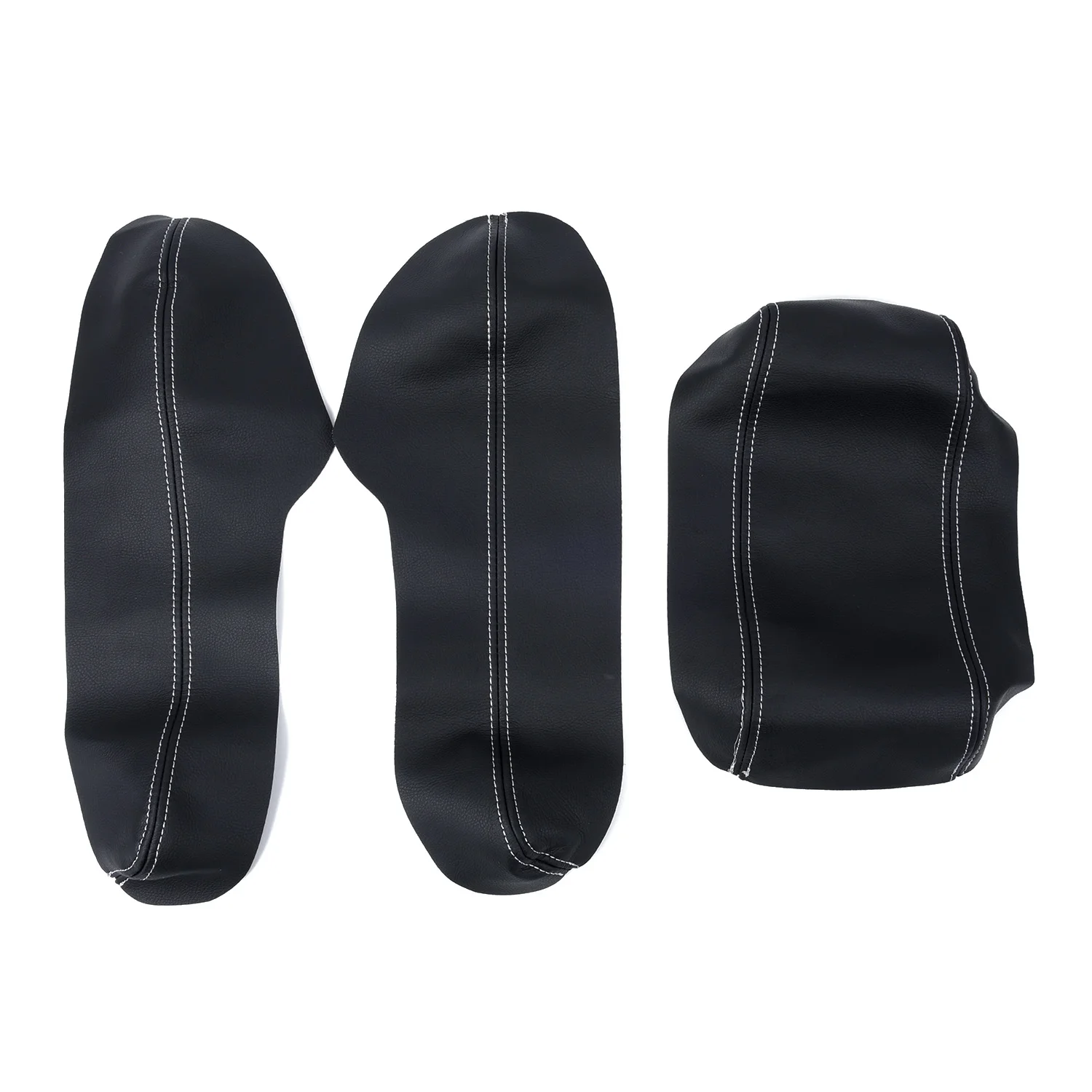

3pcs/set Car Interior Center Armrest Box Case Cover Trim Polyurethane Leather Black+White For Honda Civic 2016 2017 2018