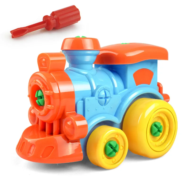 Раннее Обучение Образование Сделай Сам Винт Гайка Группа установленная пластиковая 3d головоломка разборка поезд автомобиль детские игрушки для детей игрушки