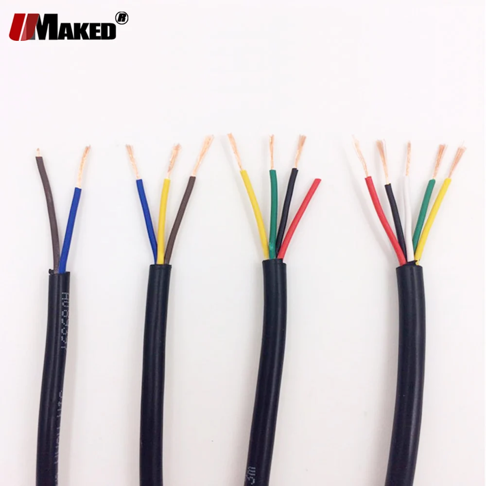 10m Rvv Cable 22awg 2pin 3pin 4pin 5pin Signal Control Power Extension Wire  Black Pvc Insulated Electrical Wire Copper Cables - Electrical Wires -  AliExpress