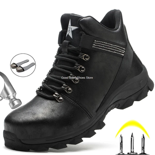 Botas de seguridad para hombre, zapatos de trabajo indestructibles, con punta de acero, para invierno, novedad _ - Mobile