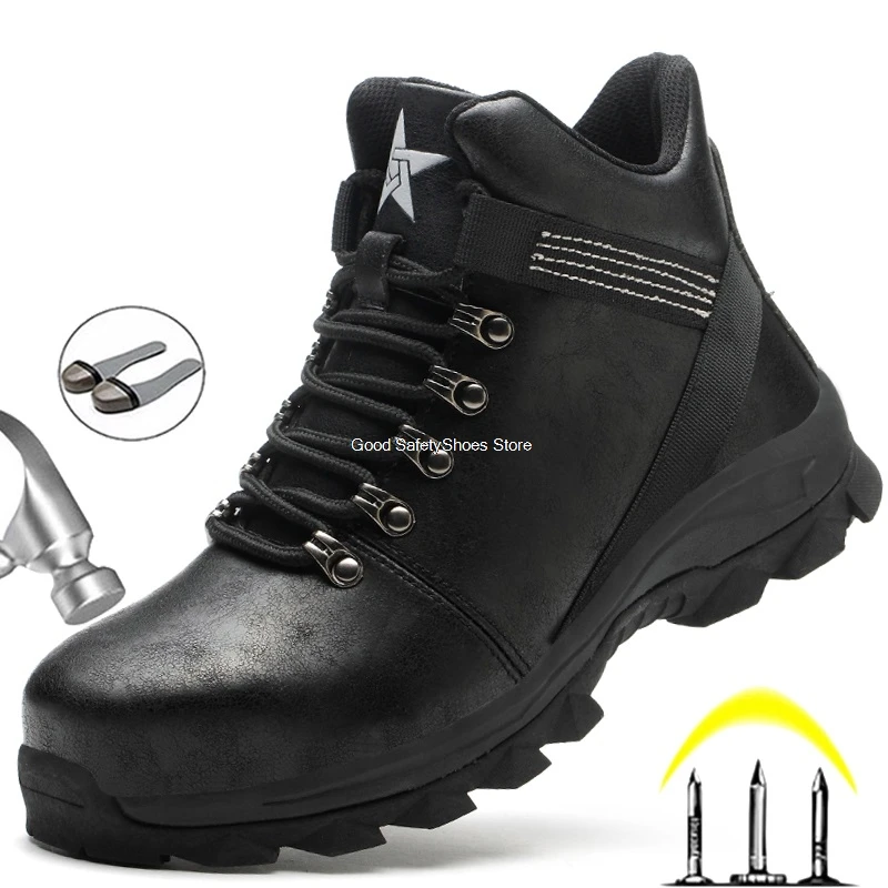 Botas de seguridad para hombre, zapatos de trabajo indestructibles, con punta de acero, para invierno|Botas seguridad y de trabajo| - AliExpress