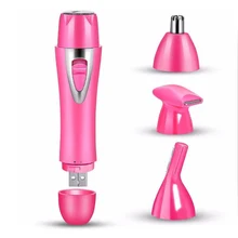 Женский Триммер 4 в 1 для удаления волос, станок для бритья лица, бикини, нож для удаления женского тела, подмышек, волос, USB зарядка, Эпилятор su130