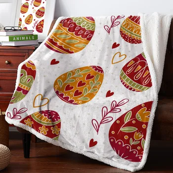 

Easter Day's Eggs Colored Love Super Warm Soft Blanket Office Sofa Plush Blanket Bedspreads Quilt Drop Ship