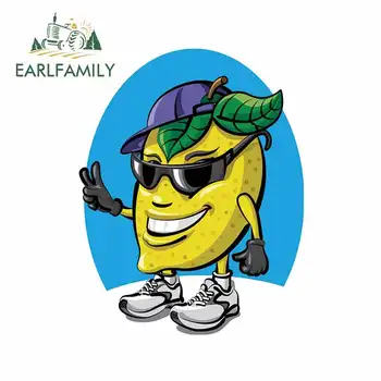 

EARLFAMILY 13cm x 10.2cm for Lemon Character Camper Truck Decal Personality Creative Car Sticker Fashion Occlusion Scratch Decor