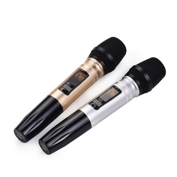 

Wireless High-quality UX2 UHF Dual-Frequency Microphones Set with 1 Receiver 2 Handheld Microphone for DJ Party Live Service