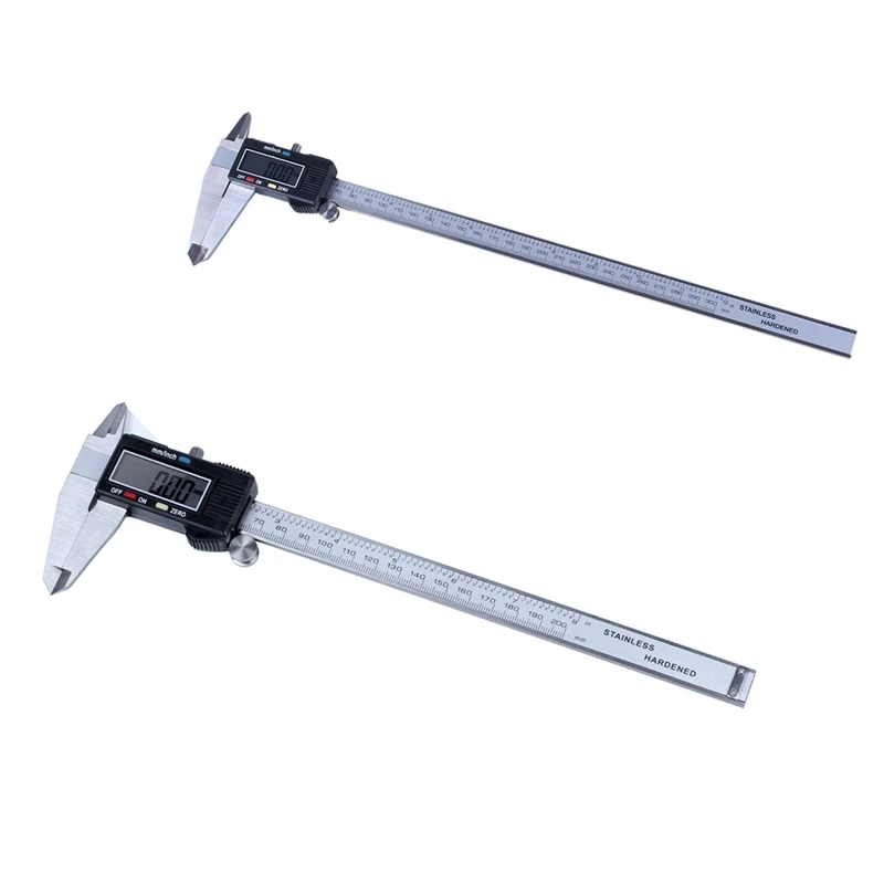 

Hot Sale 2Pcs Vernier Electronic Digital Stainless Caliper Micrometer Measuring Tool - 200Mm & 300M